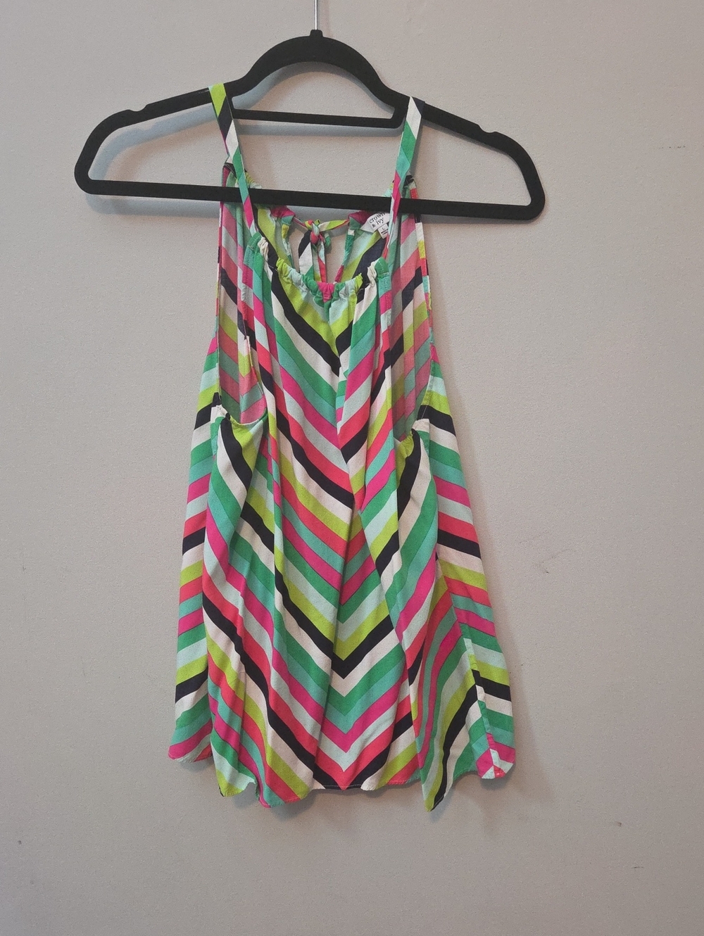 crown & ivy Neon Chevron Halter Camisole in Pink, Green, Black, White